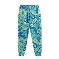 Blue Blossom Tropical Pattern Print Sweatpants