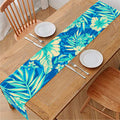 Blue Blossom Tropical Pattern Print Table Runner