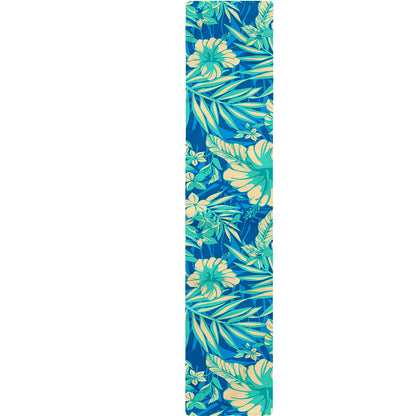 Blue Blossom Tropical Pattern Print Table Runner
