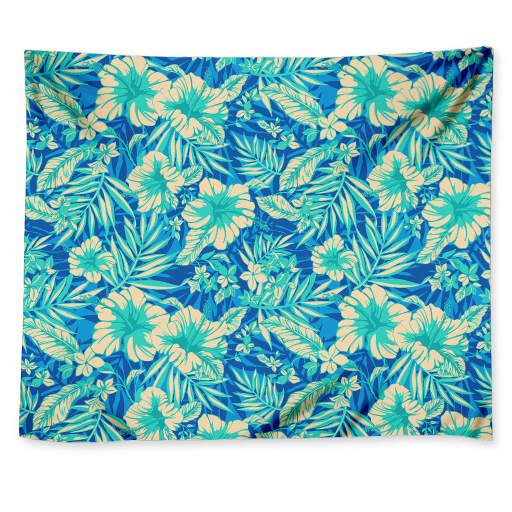 Blue Blossom Tropical Pattern Print Tapestry