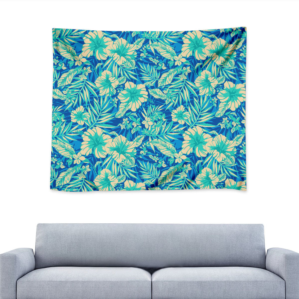 Blue Blossom Tropical Pattern Print Tapestry