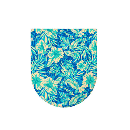 Blue Blossom Tropical Pattern Print Toilet Lid Cover