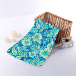 Blue Blossom Tropical Pattern Print Towel