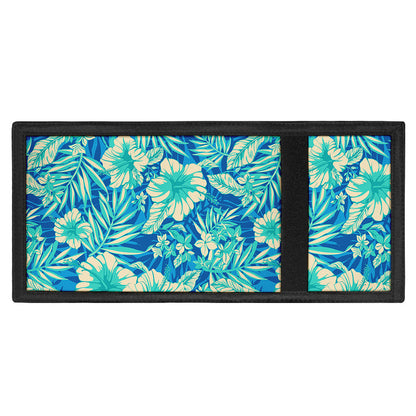 Blue Blossom Tropical Pattern Print Trifold Wallet