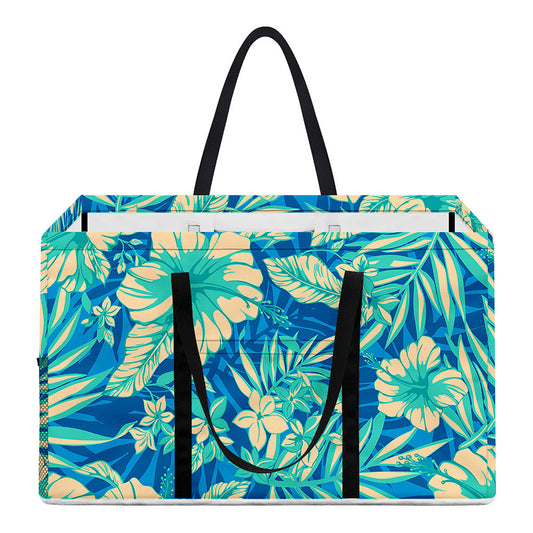 Blue Blossom Tropical Pattern Print Utility Tote Bag