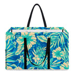 Blue Blossom Tropical Pattern Print Utility Tote Bag