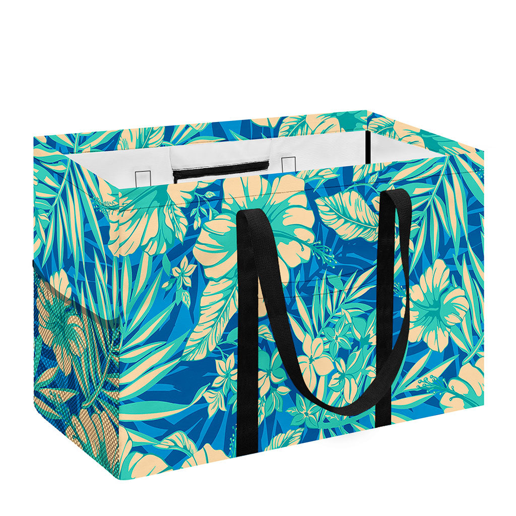 Blue Blossom Tropical Pattern Print Utility Tote Bag