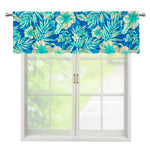 Blue Blossom Tropical Pattern Print Window Valance