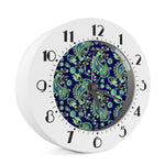 Blue Bohemian Paisley Pattern Print Alarm Clock