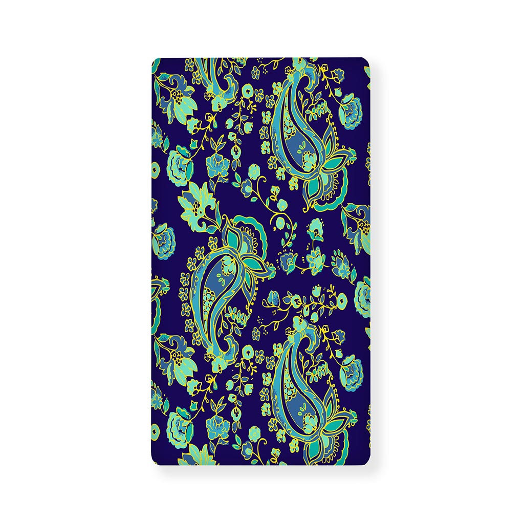 Blue Bohemian Paisley Pattern Print Baby Crib Sheet
