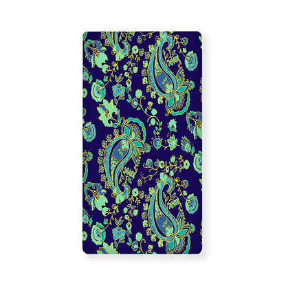 Blue Bohemian Paisley Pattern Print Baby Crib Sheet