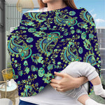 Blue Bohemian Paisley Pattern Print Baby Seat Cover
