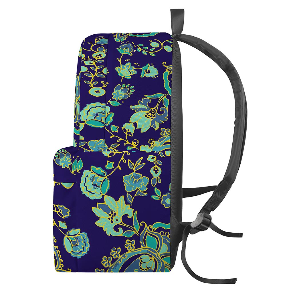 Blue Bohemian Paisley Pattern Print Backpack
