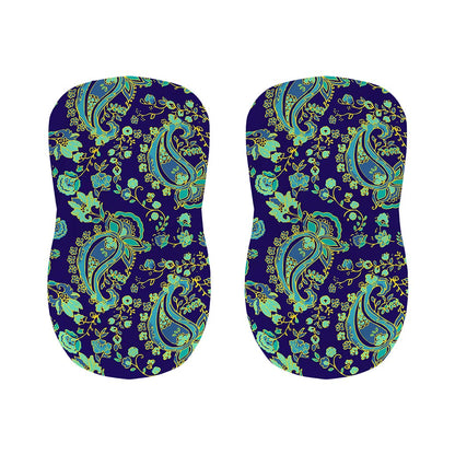 Blue Bohemian Paisley Pattern Print Bar Stool Covers