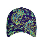 Blue Bohemian Paisley Pattern Print Baseball Cap