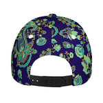 Blue Bohemian Paisley Pattern Print Baseball Cap