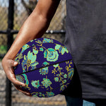 Blue Bohemian Paisley Pattern Print Basketball