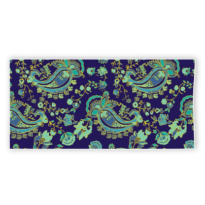 Blue Bohemian Paisley Pattern Print Beach Towel