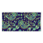 Blue Bohemian Paisley Pattern Print Beach Towel