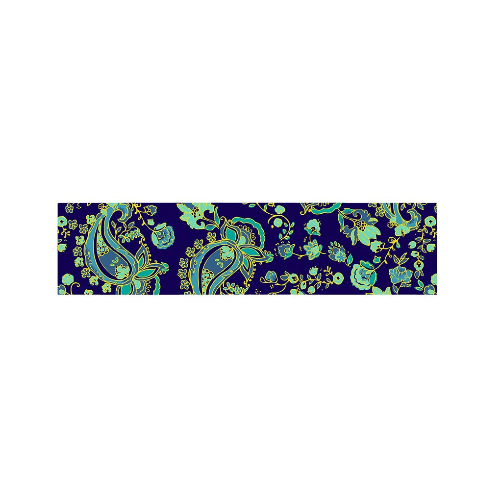 Blue Bohemian Paisley Pattern Print Bed Runner