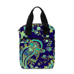 Blue Bohemian Paisley Pattern Print Bible Tote Bag