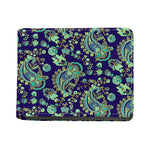 Blue Bohemian Paisley Pattern Print Bifold Wallet