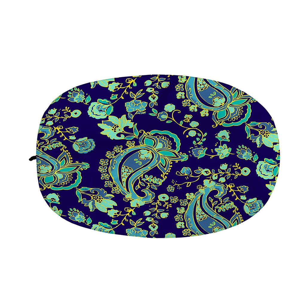 Blue Bohemian Paisley Pattern Print Car Side Mirror Covers