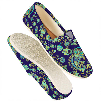 Blue Bohemian Paisley Pattern Print Casual Shoes