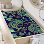 Blue Bohemian Paisley Pattern Print Changing Pad Cover