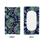Blue Bohemian Paisley Pattern Print Changing Pad Cover