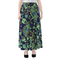 Blue Bohemian Paisley Pattern Print Chiffon Maxi Skirt