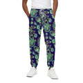 Blue Bohemian Paisley Pattern Print Cotton Sweatpants