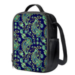 Blue Bohemian Paisley Pattern Print Crossbody Lunch Bag