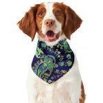 Blue Bohemian Paisley Pattern Print Dog Bandana