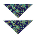 Blue Bohemian Paisley Pattern Print Dog Bandana