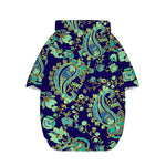 Blue Bohemian Paisley Pattern Print Dog Zip Up Hoodie