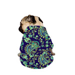 Blue Bohemian Paisley Pattern Print Dog Zip Up Jacket