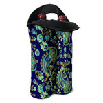 Blue Bohemian Paisley Pattern Print Double Neoprene Wine Tote