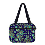 Blue Bohemian Paisley Pattern Print Double Strap Bible Bag