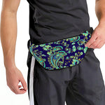 Blue Bohemian Paisley Pattern Print Fanny Pack