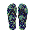 Blue Bohemian Paisley Pattern Print Flip Flops