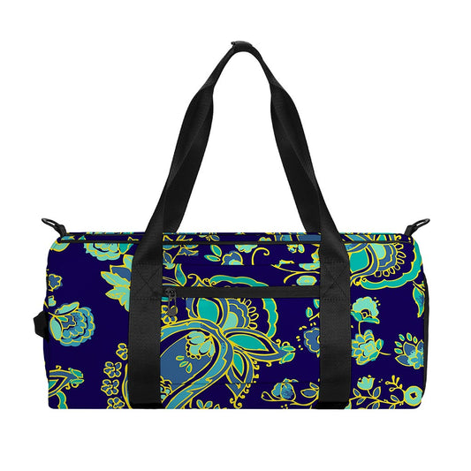 Blue Bohemian Paisley Pattern Print Gym Bag
