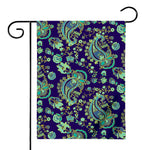 Blue Bohemian Paisley Pattern Print House Flag
