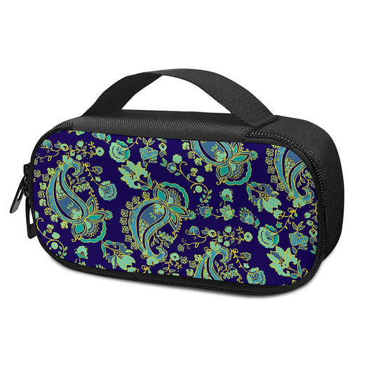 Blue Bohemian Paisley Pattern Print Insulin Cooler Travel Case
