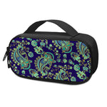 Blue Bohemian Paisley Pattern Print Insulin Cooler Travel Case