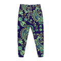 Blue Bohemian Paisley Pattern Print Jogger Pants
