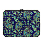Blue Bohemian Paisley Pattern Print Laptop Sleeve