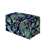 Blue Bohemian Paisley Pattern Print Leather Tissue Box Cover