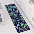 Blue Bohemian Paisley Pattern Print Long Kitchen Mat