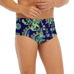 Blue Bohemian Paisley Pattern Print Men's Briefs